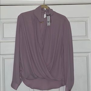 New York & Company Lavender Polyester blouse